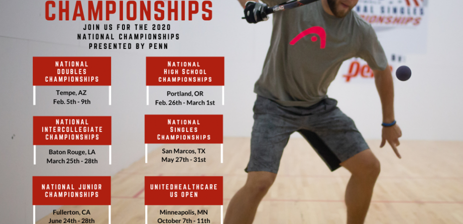 USA Racquetball 2020 Schedule